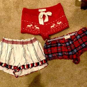 3 shorts. Cute for the winter. 2 are Abercrombie brand. Like new.